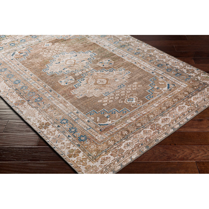 Langley Street Bria Machine Washable Oriental Dusty Sage/Light Beige Area Rug & Reviews Wayfair